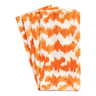 Caspari Modern Moire Orange Fabc Cotton Napkin-Set Of 4 FTN003B