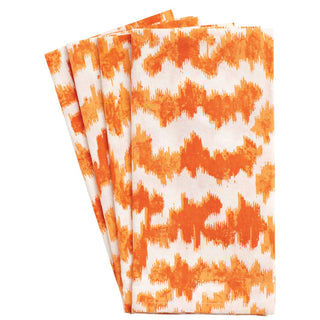 Caspari Modern Moire Orange Fabc Cotton Napkin-Set Of 4 FTN003B