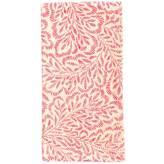 Caspari Block Print Leaves Coral/Fuchsia Fabc Cotton Napkin-Set Of 4 FTN008B