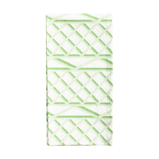Caspari Trellis Green/White Fabc Cotton Napkin-Set Of 4 FTN011B