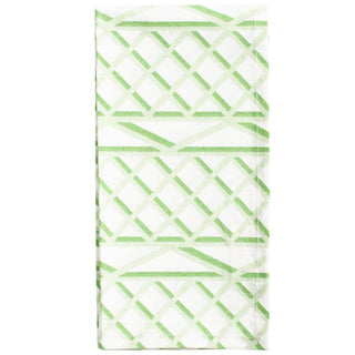 Caspari Trellis Green/White Fabc Cotton Napkin-Set Of 4 FTN011B