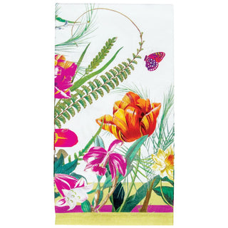 Caspari La Dolce Vita Fabric Cotton Napkins in Green & Lavender - Set of 4 FTN014