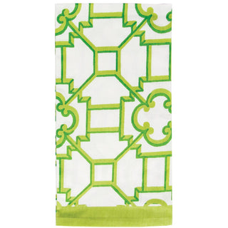 Caspari Garden Trellis Fabric Cotton Napkins in Green - Set of 4 FTN015
