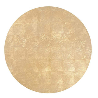 Caspari Gold Leaf Lacquer Placemat-Round Ttop Placemat Lacquer-Round 15 Inch GOLDLQPMRND