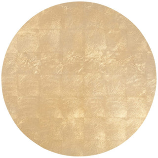 Caspari Gold Leaf Lacquer Placemat-Round Ttop Placemat Lacquer-Round 15 Inch GOLDLQPMRND