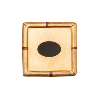 Caspari Gold Leaf Bamboo Edge Square Lacquer Tissue Box Cover GOLDLQSQTIS