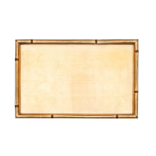 Caspari Gold Leaf Bamboo Edge Lacquer Vanity Tray GOLDLQVANBAM