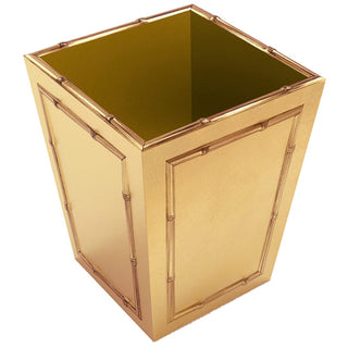 Caspari Gold Leaf Lacquer Wastebasket GOLDLQWBBAM