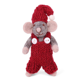 Gry & Sif Felt Ornament Set - Mouse in Red and Mouse with Garland