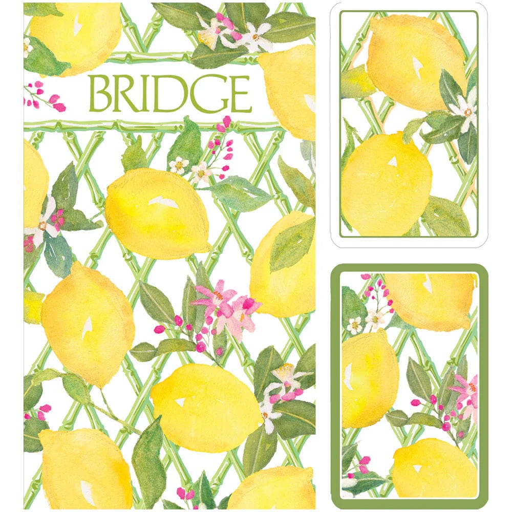 Limoncello Jumbo Bridge Gift Sets - 2 Playing Card Decks & 2 Score Pad – Caspari limoncello-jumbo-bridge-gift-sets-2-playing-card-decks-2-score-pad-caspari