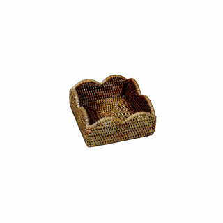 Caspari Rattan Scallop Cocktail Nap Hld-Nat Ttop Rattan Scallop Cocktail Holder HC101