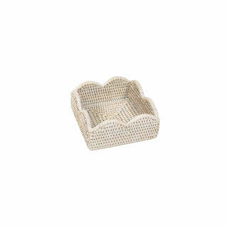 Caspari Rattan Scallop Cocktail Nap Hld-Crm Ttop Rattan Scallop Cocktail Holder HC103