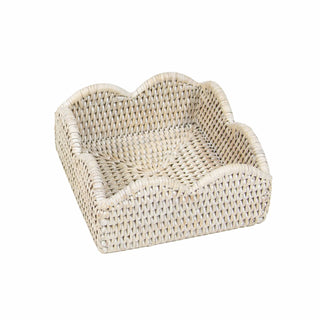 Caspari Rattan Scallop Cocktail Nap Hld-Crm Ttop Rattan Scallop Cocktail Holder HC103