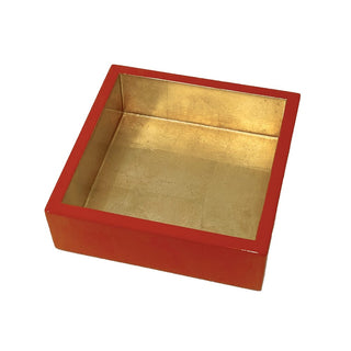 Caspari Coral With Gold-Lacquer Holder Ttop Lacquer Cocktail HC16