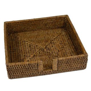 Caspari Dinner Rattan Holder-Natural Ttop Rattan Dinner Napkin Holder HD001