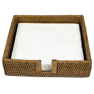 Caspari Dinner Rattan Holder-Natural Ttop Rattan Dinner Napkin Holder HD001