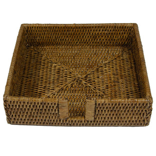 Caspari Dinner Rattan Holder-Natural Ttop Rattan Dinner Napkin Holder HD001