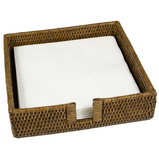Caspari Dinner Rattan Holder-Natural Ttop Rattan Dinner Napkin Holder HD001