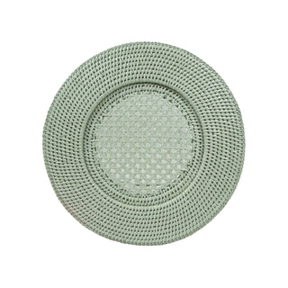 Caspari Rattan Round Charger Plate-Green Ttop Rattan Charger Plate-Round HDP02GR