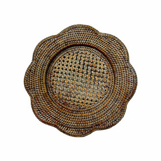 Caspari Rattan Scallop Rnd Charger Plate in Natural - 1 Charger Plate HDP101