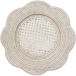 Caspari Rattan Scallop Rnd Charger Plt-Crea Ttop Rattan Scallop Chg Plate-Round HDP103