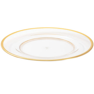 Caspari Clear Dinner Plate Charger with Gold Rim HDP600