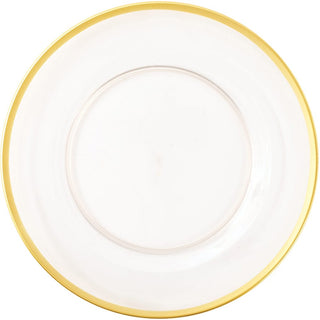 Caspari Clear Dinner Plate Charger with Gold Rim HDP600