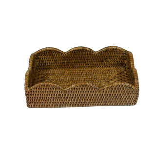 Caspari Rattan Scallop Guest Twl Hldr-Natur Ttop Rattan Scallop Guest Twl Hldr HG101