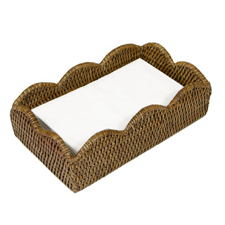 Caspari Rattan Scallop Guest Twl Hldr-Natur Ttop Rattan Scallop Guest Twl Hldr HG101