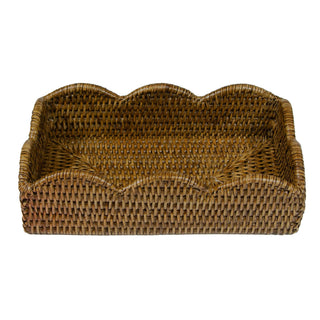 Caspari Rattan Scallop Guest Twl Hldr-Natur Ttop Rattan Scallop Guest Twl Hldr HG101