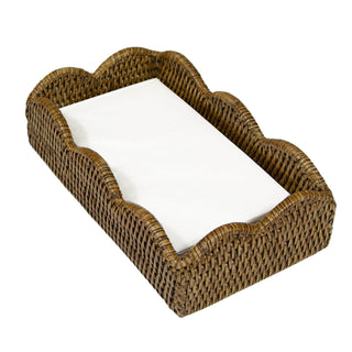 Caspari Rattan Scallop Guest Twl Hldr-Natur Ttop Rattan Scallop Guest Twl Hldr HG101
