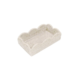 Caspari Rattan Scallop Guest Twl Hldr-Cream Ttop Rattan Scallop Guest Twl Hldr HG103