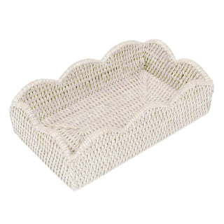 Caspari Rattan Scallop Guest Twl Hldr-Cream Ttop Rattan Scallop Guest Twl Hldr HG103