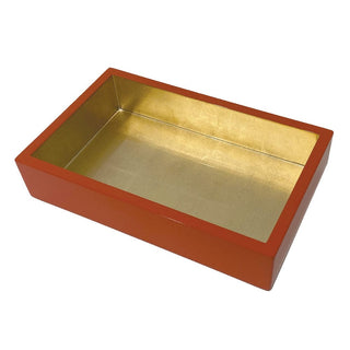 Caspari Coral With Gold-Lacquer Holder Ttop Lacquer Guest HG16