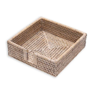 Caspari Luncheon White Rattan Holder Ttop Bleached Rattan Luncheon HL01W
