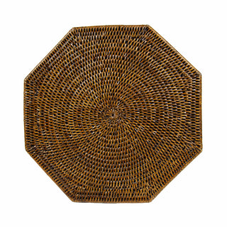 Caspari Rattan Octagonal Placemat-Natural Ttop Rattan Octagonal Placemat HPM801