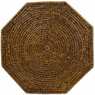 Caspari Rattan Octagonal Placemat-Natural Ttop Rattan Octagonal Placemat HPM801