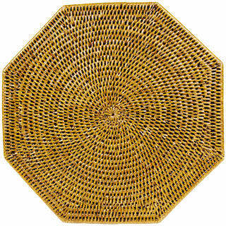 Caspari Rattan Octagonal Placemat-Honey Ttop Rattan Octagonal Placemat HPM802