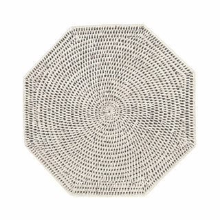 Caspari Rattan Octagonal Placemat-Cream Ttop Rattan Octagonal Placemat HPM803