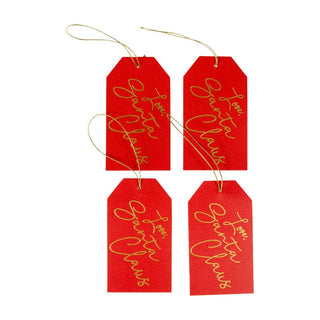 Caspari Love; Santa Claus Foil Hanging Gift Tag W/Hdr 4 Pk-Gallery HT044
