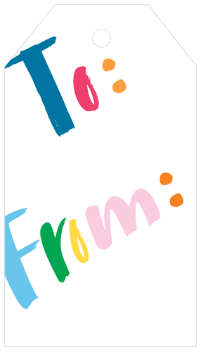 Caspari To And From Hanging Gift Tag W/Hdr 4 Pk      ** HT046