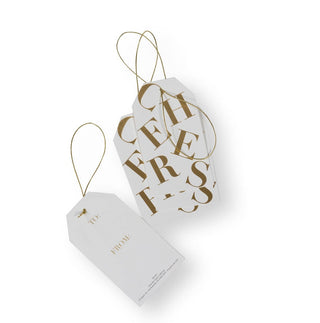 Caspari Tossed Cheers Classic Gift Tags in White & Gold Foil - 2 Per Package HT052