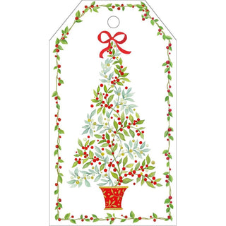 Caspari Twining Tree Hanging Gift Tag W/Hdr 4 Pk HT057