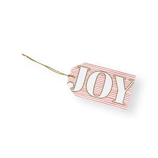 Caspari Joy Stripes Foil Hanging Gift Tag W/Hdr 4 Pk-Foil HT061