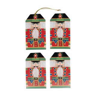 Caspari Nutcracker Hanging Gift Tag W/Hdr 4 Pk HT064