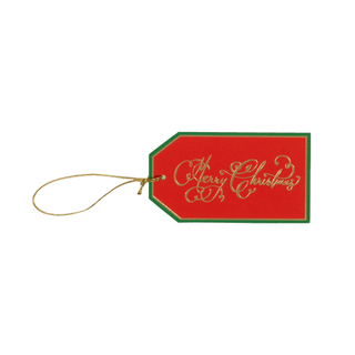 Caspari Merry Christmas Calligraphy Foil Hang Tags - includes 4 Hang Tags HT066