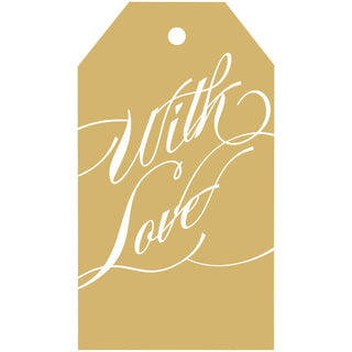 Caspari With Love Calligraphy Foil Gift Tag - 4 per package HT067
