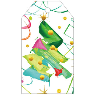 Caspari Pop Christmas Hanging Gift Tag W/Hdr 4 Pk HT10058