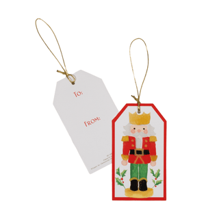 Caspari Painted Nutcracker Hang Tags - includes 4 Hang Tags HT10096