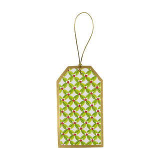 Caspari Leaf And Berry Ditz Foil Hanging Gift Tag W/Hdr 4 Pk-Foil HT10108